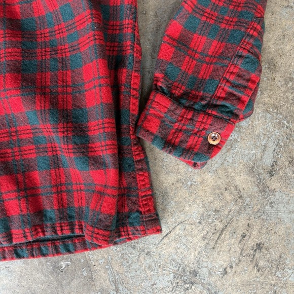 70s Pendleton Loop Board Shirt Red Plaid 100% Wool Vintage Flannel Men's USA M - Picture 2 of 10